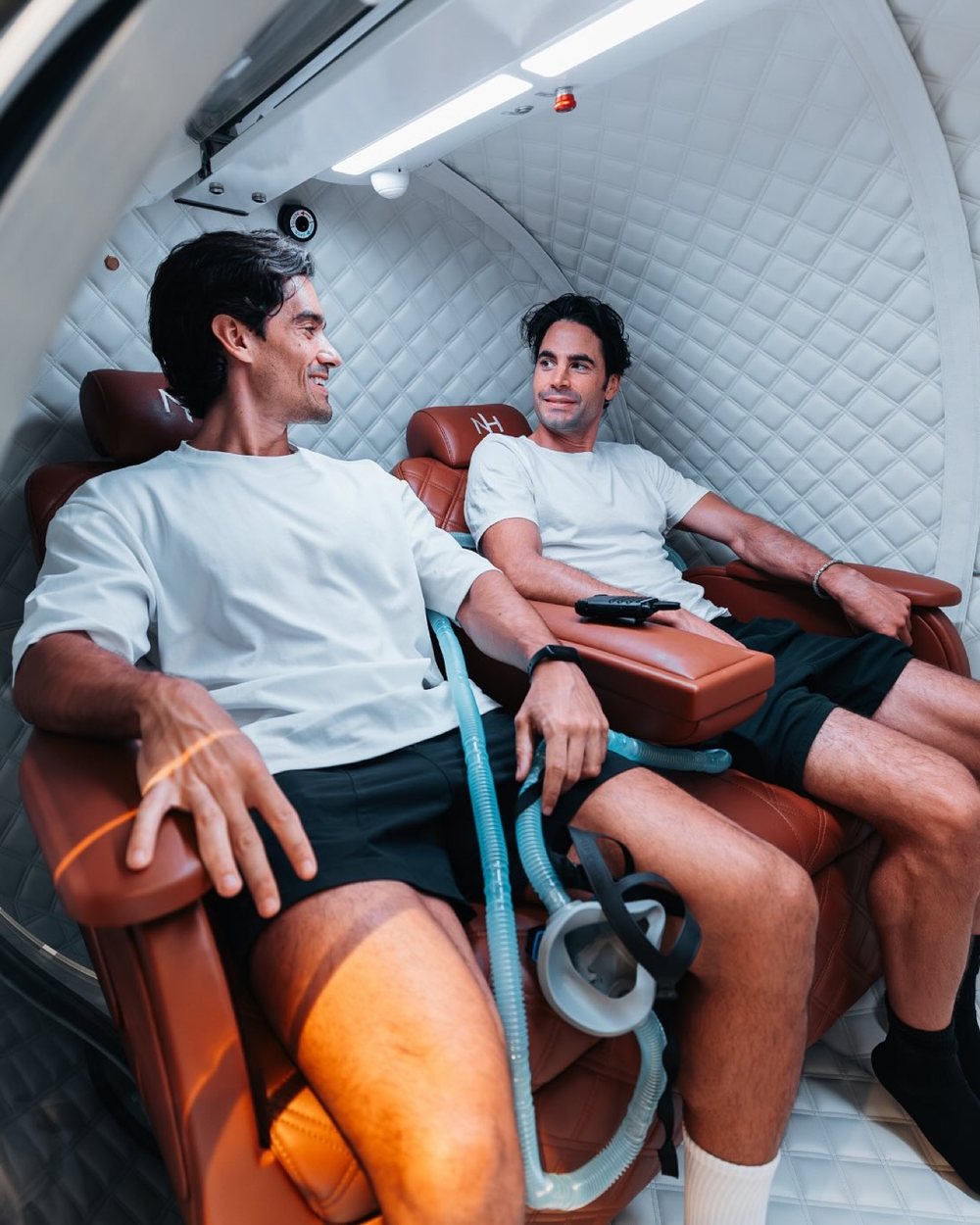 Inside the chamber at No Hype Hyperbarics